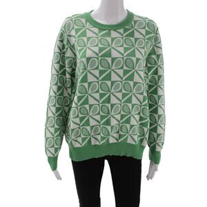Fate Womens Cotton Graphic Tennis Print Long Sleeve Pullover Sweater Size M